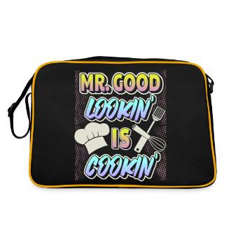 Koch, Papa-Dad-Daddy, Vatertag Father's Day - Retro Tasche - Schwarz/Gold - Hinten