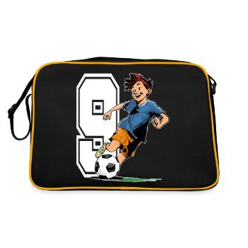 9 Year Old Footballer & Soccer Children's Birthday Party - Retro Bag - black/gold - Back