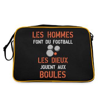 Joueur aux boules Pétanque Bouliste - Sac Retro - noir/or - Dos