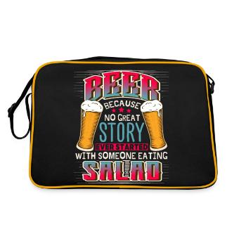 Bière, drôle de dicton, blague pour les buveurs de bière - Sac Retro - noir/or - Dos