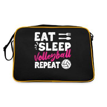 Eat Sleep Volleyball Repeat Funny Team Sports - Retro Bag - black/gold - Back
