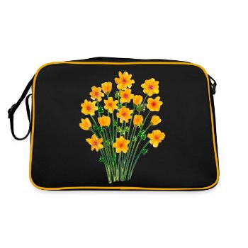 Aquarelle Renoncule jaune - Sac Retro - noir/or - Dos