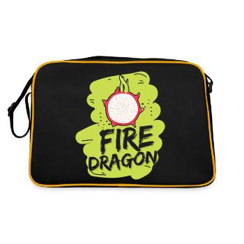 Fire Dragon Fruit - Retro Tasche - Schwarz/Gold - Hinten