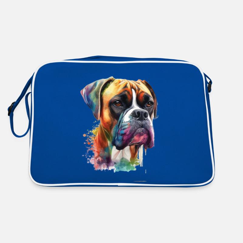 Conception de l’aquarelle allemande Boxer Dog Sac Retro