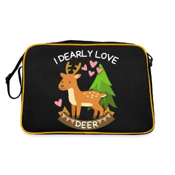 Drôle de dicton avec cerf, I-Love-Deer, Pun - Sac Retro - noir/or - Dos