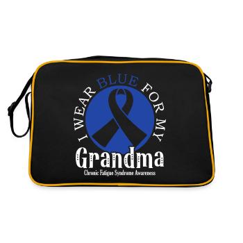 Ich Trage Blau Für Meinen Großvater - Bewusstsein - Retro Tasche - Schwarz/Gold - Hinten