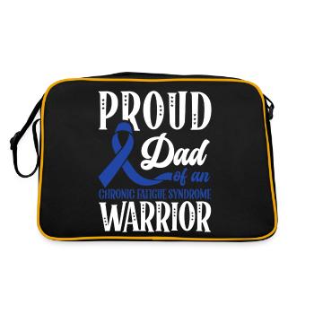 Stolzer Vater Eines Kriegers Mit Chronischem - Retro Tasche - Schwarz/Gold - Hinten