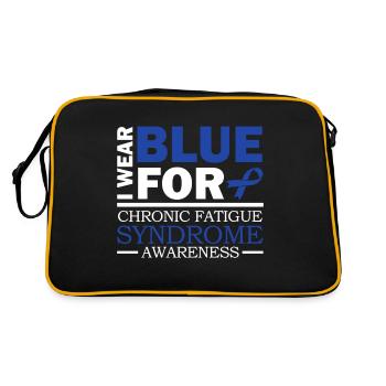 Ich Trage Blau Für Das Chronische - Retro Tasche - Schwarz/Gold - Hinten