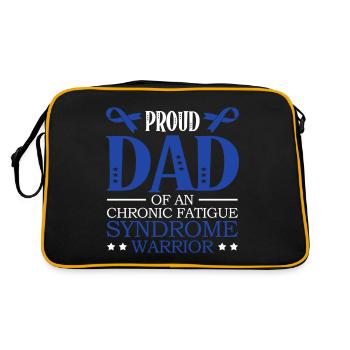 Stolzer Vater Eines Kriegers Mit Chronischem - Retro Tasche - Schwarz/Gold - Hinten
