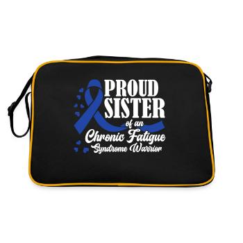 Stolze Mutter Eines Kriegers Mit Chronischem - Retro Tasche - Schwarz/Gold - Hinten