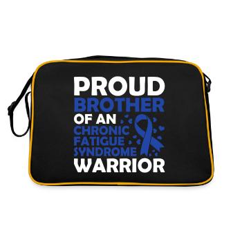Stolzer Bruder Eines Kriegers Mit Chronischem - Retro Tasche - Schwarz/Gold - Hinten