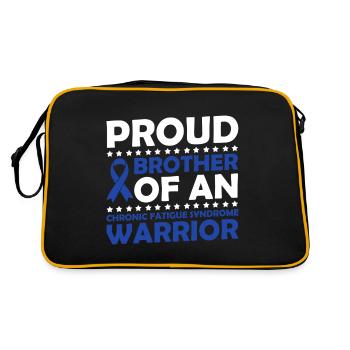 Stolze Mutter Eines Kriegers Mit Chronischem - Retro Tasche - Schwarz/Gold - Hinten