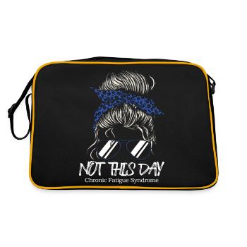 Nicht Heute Chronisches Müdigkeitssyndrom - Retro Tasche - Schwarz/Gold - Hinten