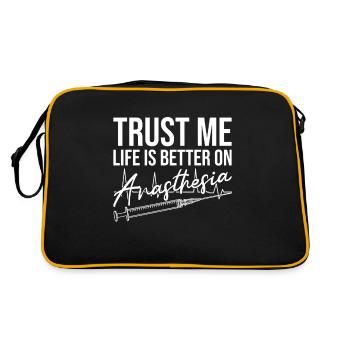 Trust Me Life Is Better On Anesthesia Nurse Gifts - Retro Bag - black/gold - Back