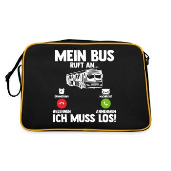 Bus Busfahrer - Retro Tasche - Schwarz/Gold - Hinten