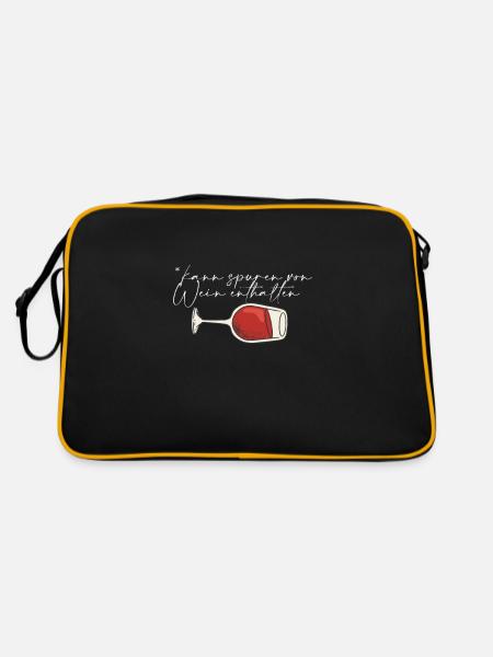 Kann Spuren von Wein enthalten Outfit für - Retro Tasche - Schwarz/Gold - Hinten