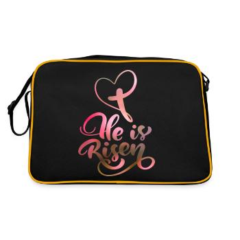 Easter Jesus Christ Resurrection Saying - Retro Bag - black/gold - Back