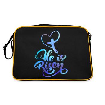 Easter Jesus Christ Resurrection Saying - Retro Bag - black/gold - Back