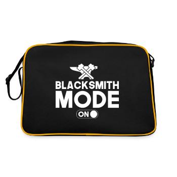 Blacksmith Mode On Metalsmith Gift Idea - Retro Bag - black/gold - Back