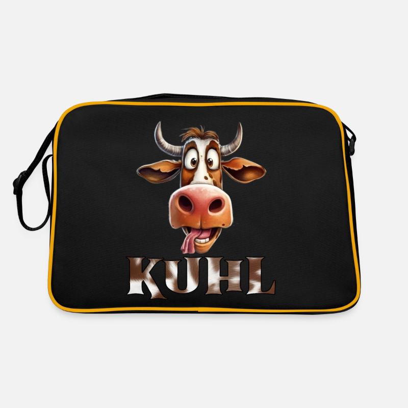 Lustiges Kuh Kuhl Bauer fun Dorf Retro Tasche
