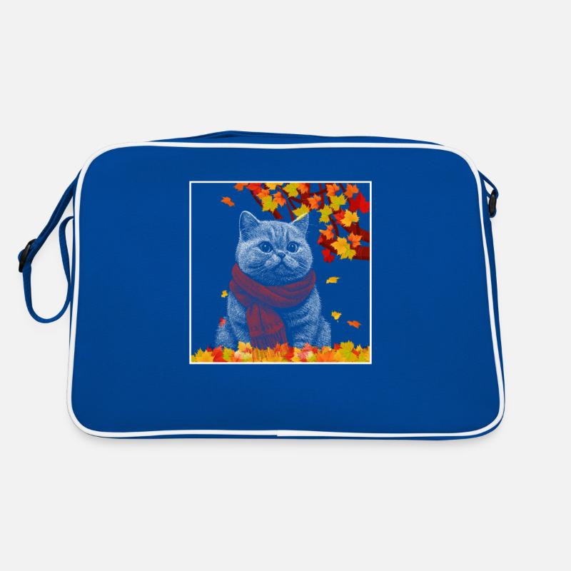Black Cat It's Fall Y'all Pumpkin Autumn Leaves Retro Bag