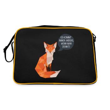 Es kommt anders, wenn man denkt! - Retro Tasche - Schwarz/Gold - Hinten
