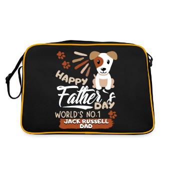 Fête des Pères Jack-Russell Papa, cadeau de la fête des Pères - Sac Retro - noir/or - Dos