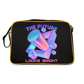 Futuristic shape, future design, funny saying - Retro Bag - black/gold - Back