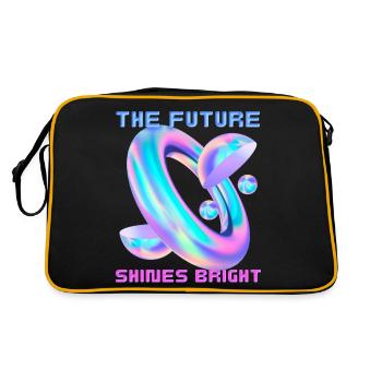 Future design with futuristic shape, slogan - Retro Bag - black/gold - Back