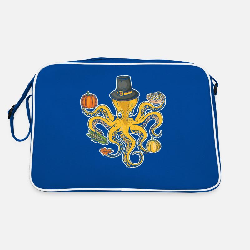 Pilgrim Octopus Pumpkin Drôle Thanksgiving Fall Sac Retro