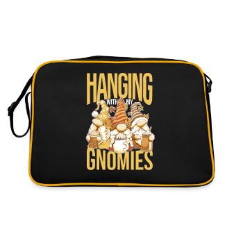 Accrochage avec mes gnomies drôle de nain de jardin Merci - Sac Retro - noir/or - Dos