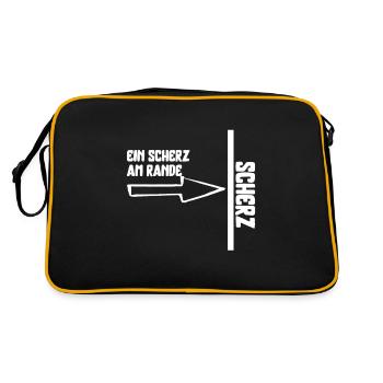 Ein Scherz am Rande für Humorliebhaber und - Retro Tasche - Schwarz/Gold - Hinten
