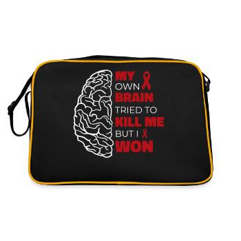 Mon propre cerveau a essayé de me tuer, - Sac Retro - noir/or - Dos