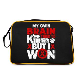 Mon propre cerveau a essayé de me tuer, - Sac Retro - noir/or - Dos