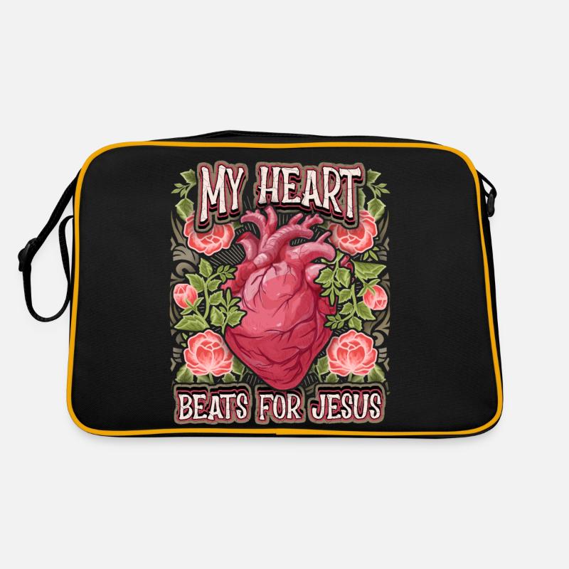 Anatomisches Herz, Jesus Christus Spruch, vintage Retro Tasche