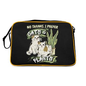 Chats et plantes, drôle de dicton ironique - Sac Retro - noir/or - Dos