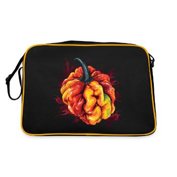 Carolina Reaper Hot Pepper Chili Head Funny Food - Sac Retro - noir/or - Dos