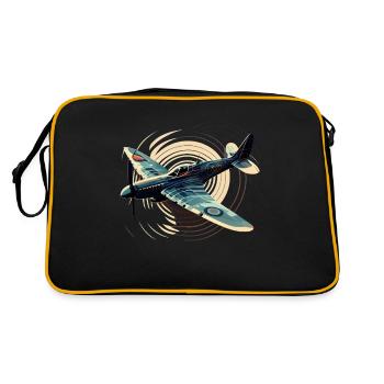 Spitfire Airplane Vintage Pilot Aviator Military - Retro Bag - black/gold - Back