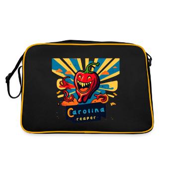 Carolina Reaper Hot Pepper Chili Head Funny Food - Sac Retro - noir/or - Dos