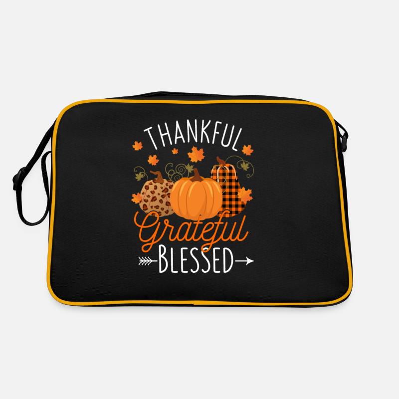 Dankbar Dankbar Gesegnet Kürbis Herbst Erntedank Retro Tasche