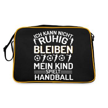 Handball Handballspieler Handballer Sprüche - Retro Tasche - Schwarz/Gold - Hinten