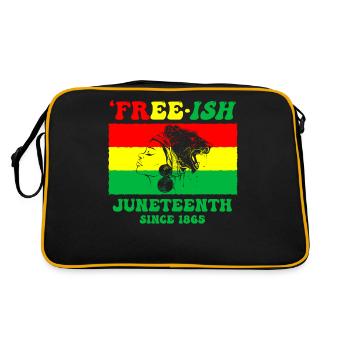 Juneteenth June 1865 Black History African - Retro Bag - black/gold - Back