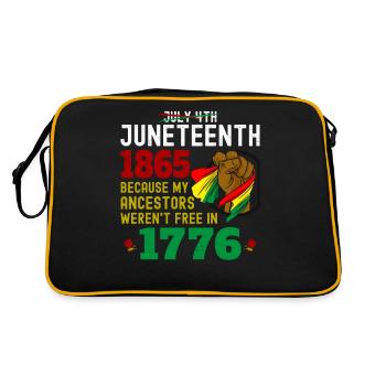 July 4th Junenth 1865 Because My Ancestors, Brown - Retro Bag - black/gold - Back