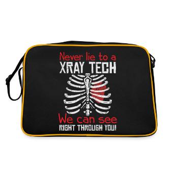 Never Lie To A Xray Tech We Can See - Retro Tasche - Schwarz/Gold - Hinten