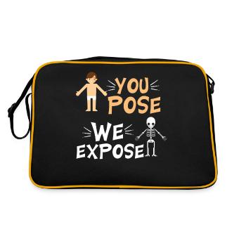 You Pose We Expose - Retro Tasche - Schwarz/Gold - Hinten