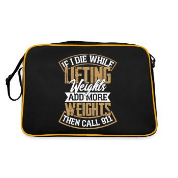 If I Die While Lifting Weights Weight Lifting Trai - Retro Bag - black/gold - Back