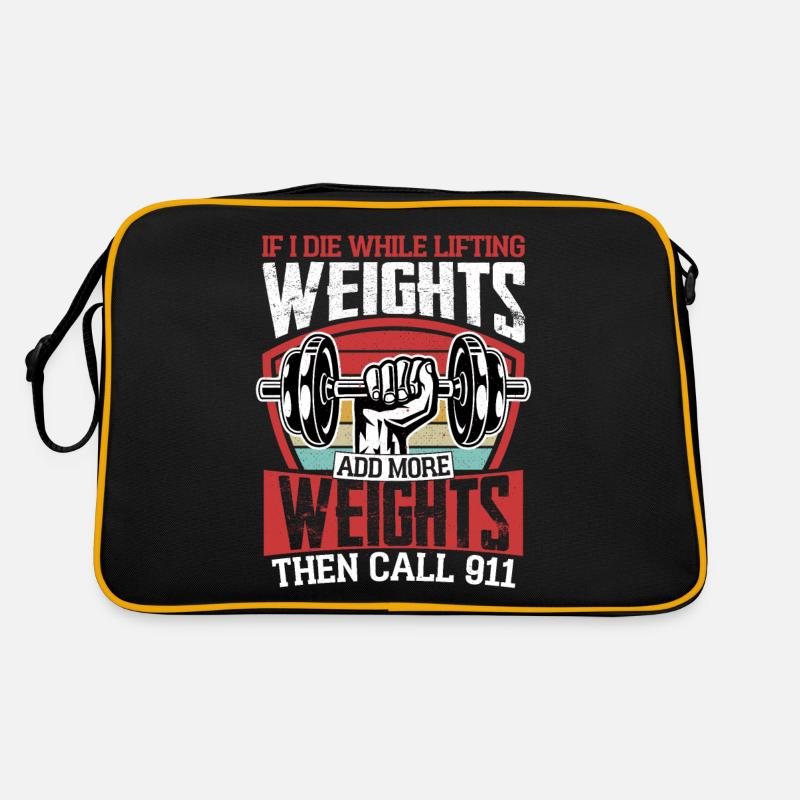 If I Die While Lifting Weights Training Weight Lif Retro Tasche