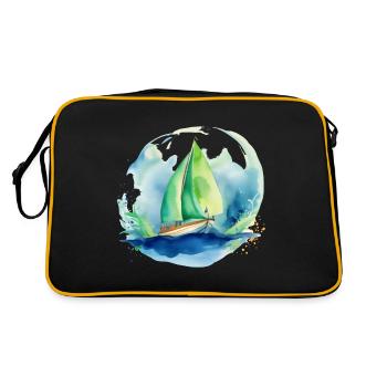 Bateau Nautique Marin Voilier Voile Yachting - Sac Retro - noir/or - Dos