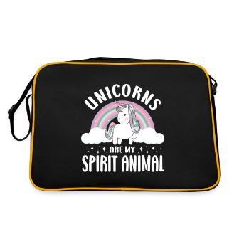Vintage Rainbow Unicorn & I - Close Buddies Spirit - Sac Retro - noir/or - Dos