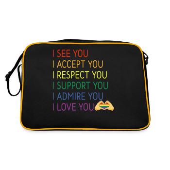 Je te vois je t’accepte je te respecte - Sac Retro - noir/or - Dos